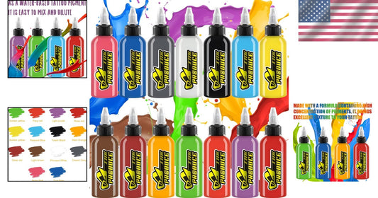 14 Rich Pigments Tattoo Ink Set - Perfect for Professionals & Beginners