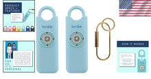 Load image into Gallery viewer, LOUD Aqua Personal Safety Alarm for Women - 2 Pack with Keychain &amp; Strobe Light