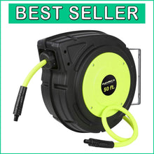 Load image into Gallery viewer, Premium Hybrid 3/8" x 50 ft. Air Hose Reel - Retractable, Heavy Duty, ZillaGreen