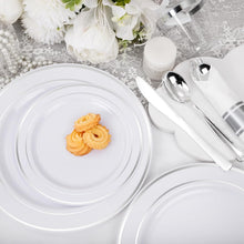 Load image into Gallery viewer, 210-Piece Elegant Silver Plastic Dinnerware Set for 30 Guests – Perfect for P...