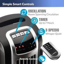 Load image into Gallery viewer, 3-Speed Oscillating Floor Fan with Timer &amp; Convenient Remote Control - Black