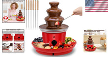 Load image into Gallery viewer, 16oz Mini Chocolate Fondue Fountain - Perfect for Parties with Serving Tray