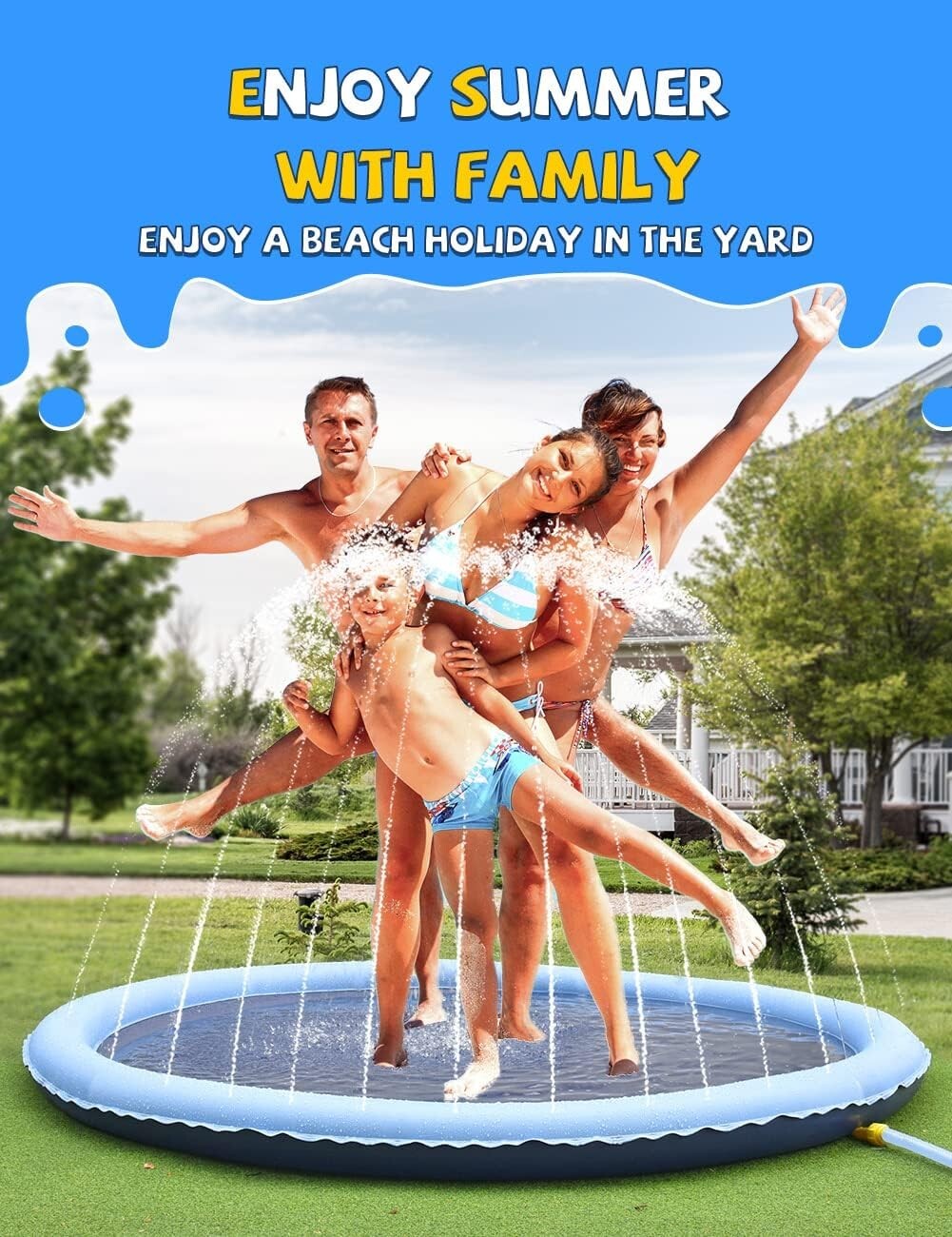 Thick Non-Slip Splash Pad - 67 Inch Water Play Mat for Babies, Kids, & Pets