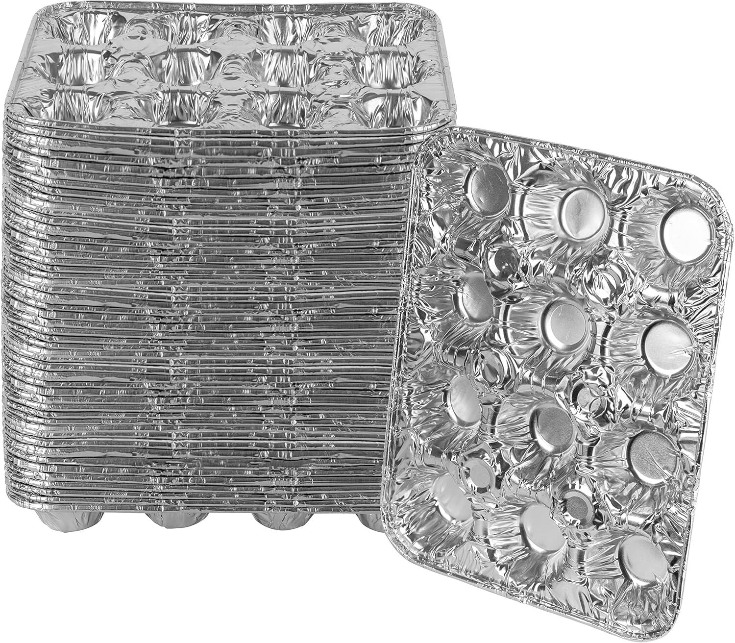 High-Quality Aluminum Mini Cupcake Pans - 12 Cavity, Eco-Friendly & Disposable