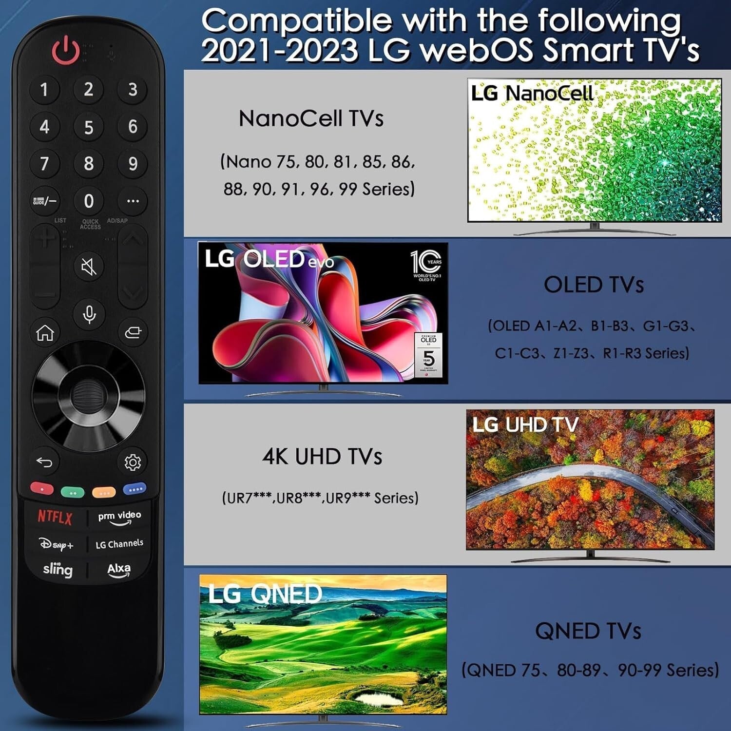 Bluetooth Magic Remote for LG Smart TV with Shortcuts for Ultimate Convenience