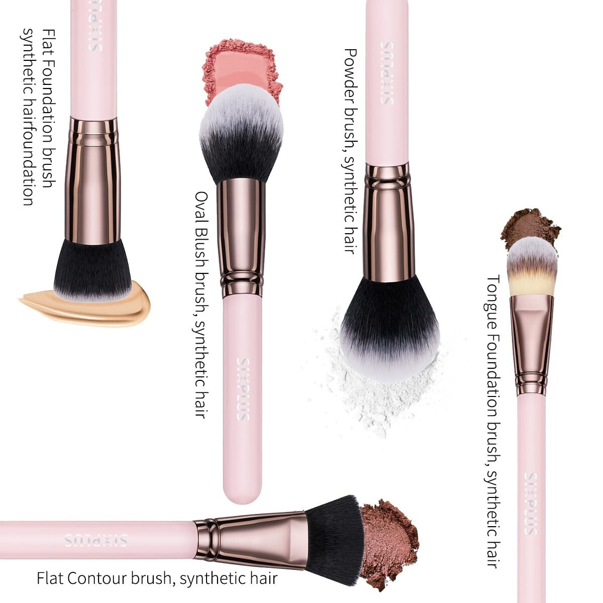 Travel-Friendly 15-Piece Pink Makeup Brushes - All Skin Types, Elegant Gift