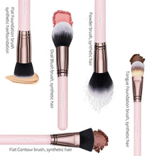 Load image into Gallery viewer, Travel-Friendly 15-Piece Pink Makeup Brushes - All Skin Types, Elegant Gift