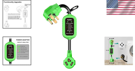 Heavy-Duty 4 to 3 Prong Dryer Adapter - Durable PVC and Copper Construction