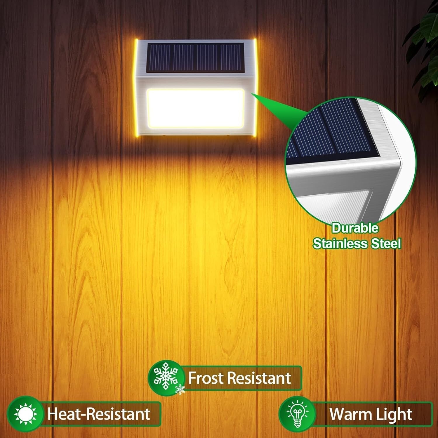 Efficient Solar Powered Deck Lights - 12 Pack Warm Light for Patios and Gardens