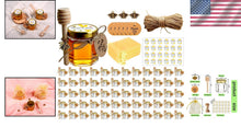 Load image into Gallery viewer, 60 Mini Glass Honey Jars with Dipper: Elegant Wedding &amp; Baby Shower Favors