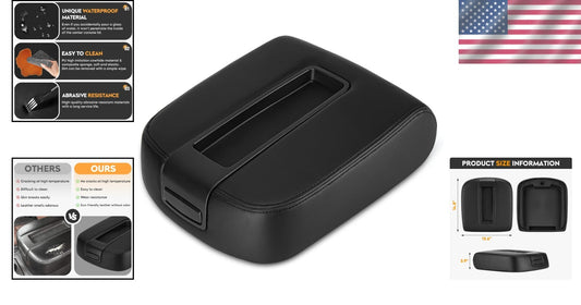 Black Center Console Armrest Lid Cover for Chevy/GMC 07-14 Models - Easy Install