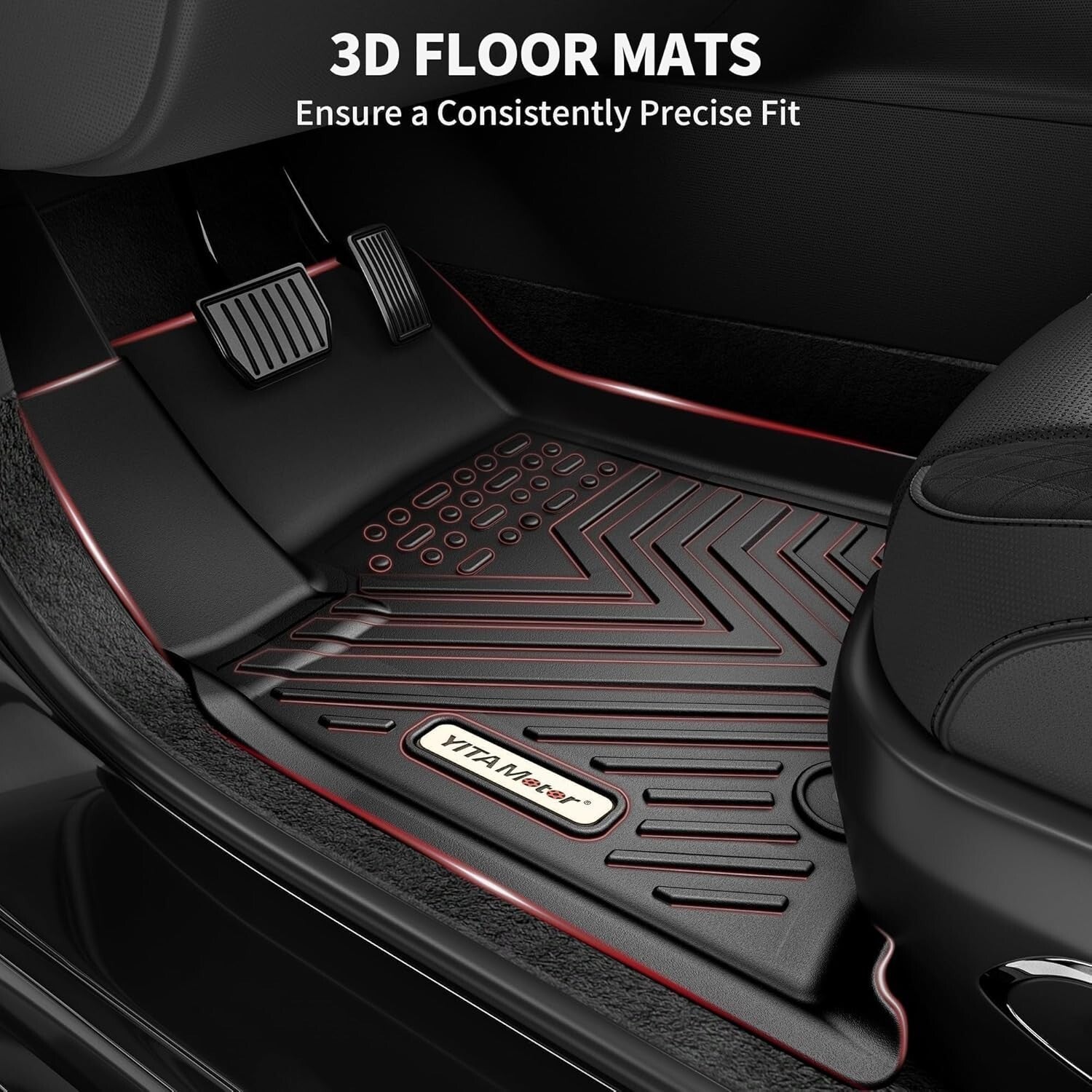 Durable Non-Slip Black Floor Mats for 2020-2025 Hyundai Palisade Bucket Seats