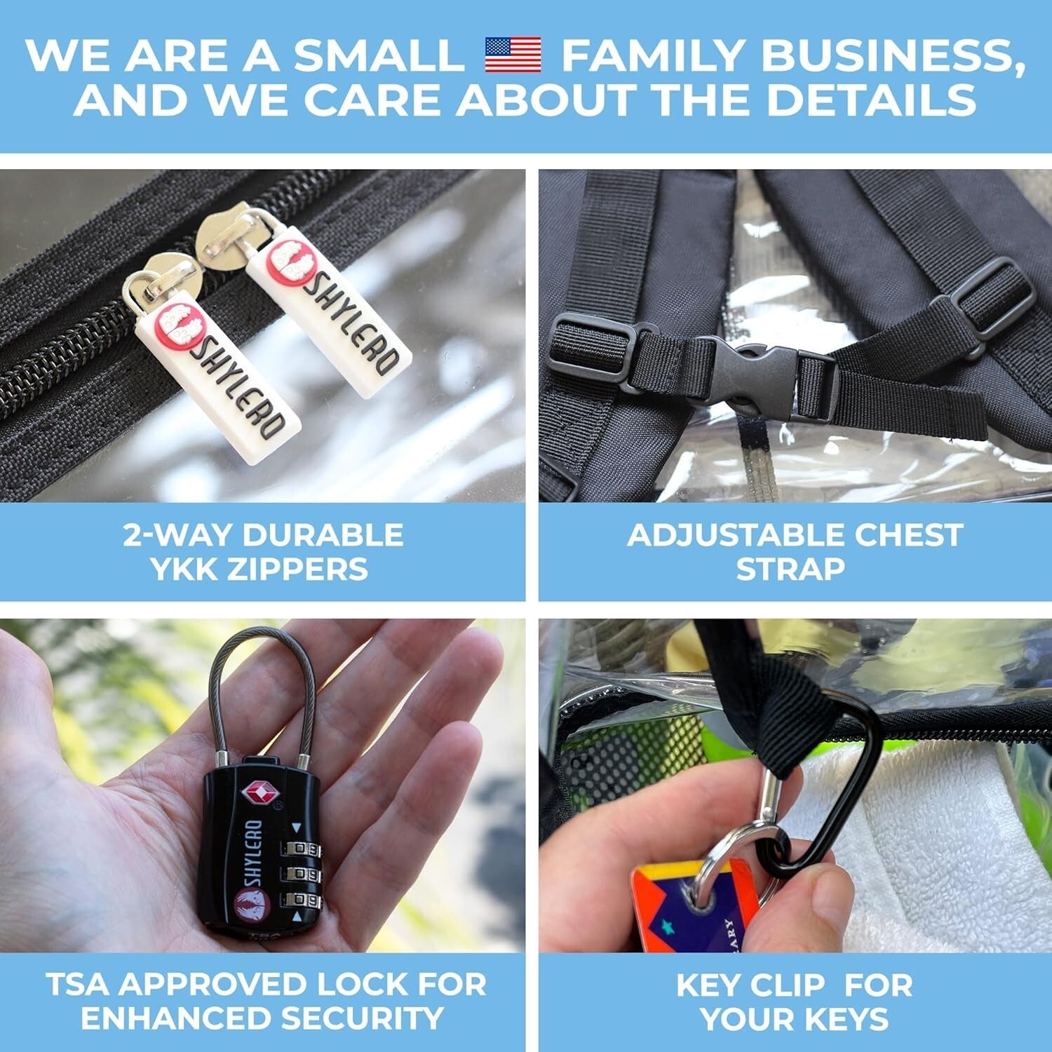 Extra-Large Clear Backpack with TSA Lock & 32L Capacity - Heavy Duty and Stylish