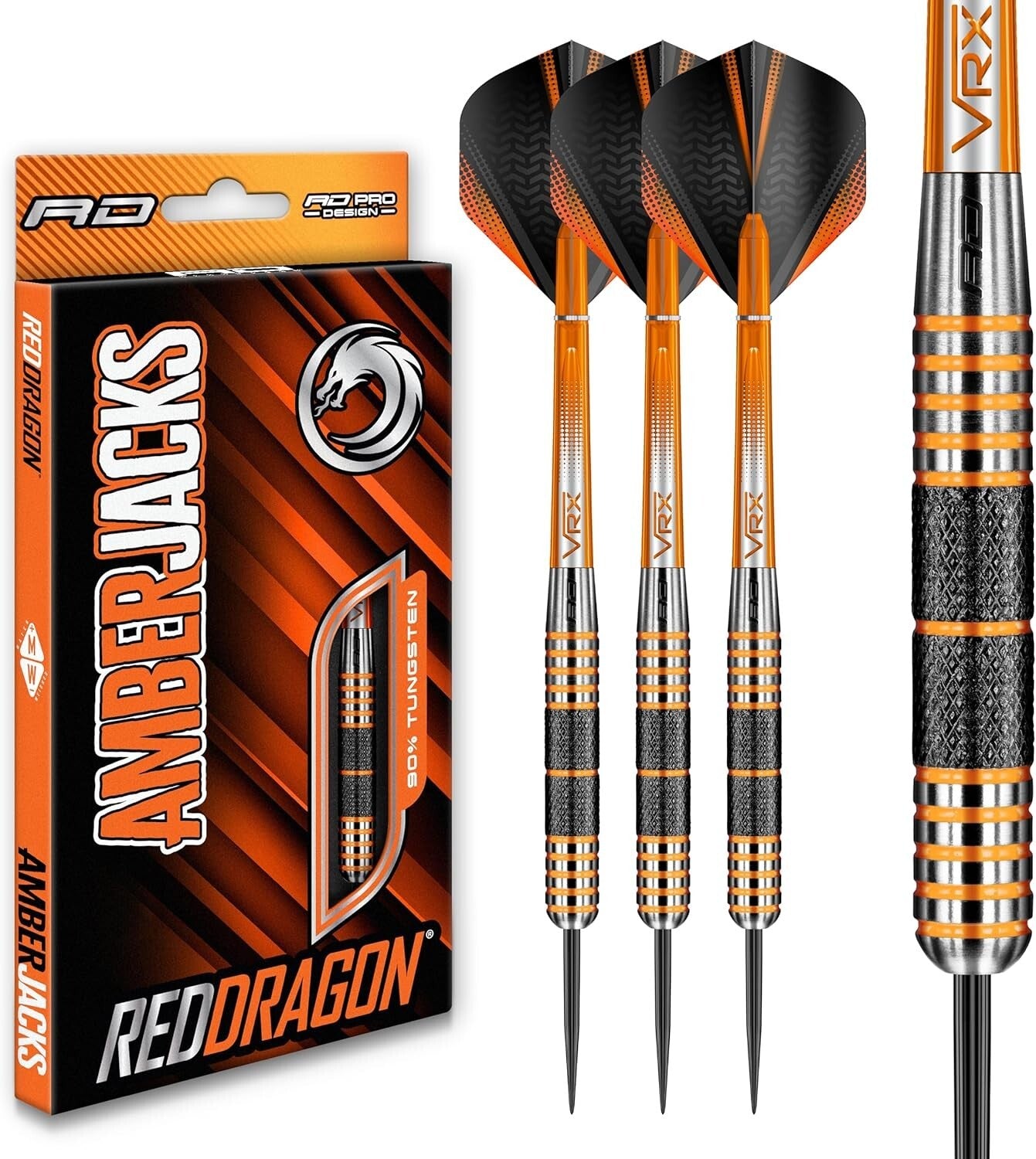 Amberjack Series 30G Premium Tungsten Darts Set with Flights and Shafts