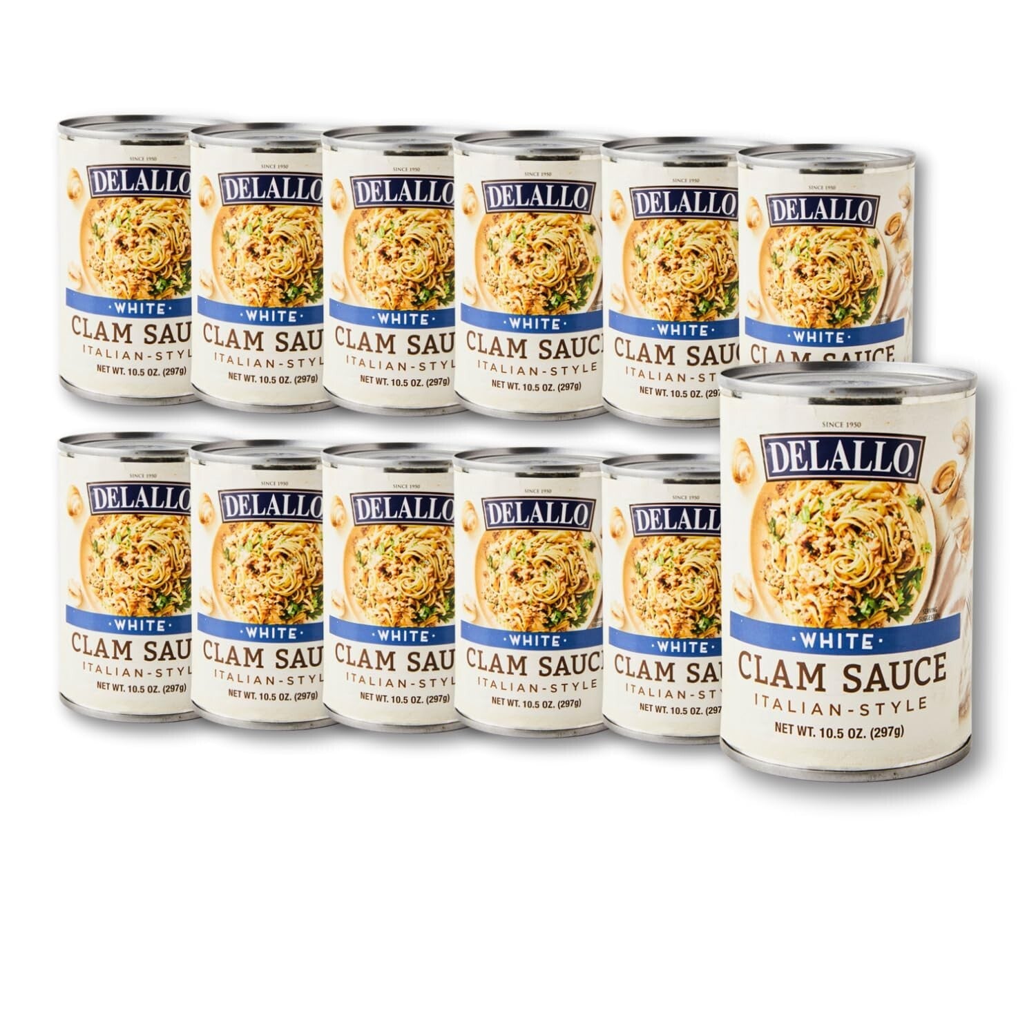 Authentic Italian Clam Sauce - 10.5 oz Cans, 12 Pack, Family Recipe Since 1950