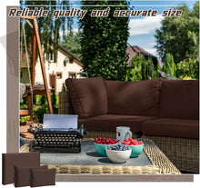 Load image into Gallery viewer, Brown Waterproof Patio Cushion Covers Set - 11 Pcs for Wicker Furniture