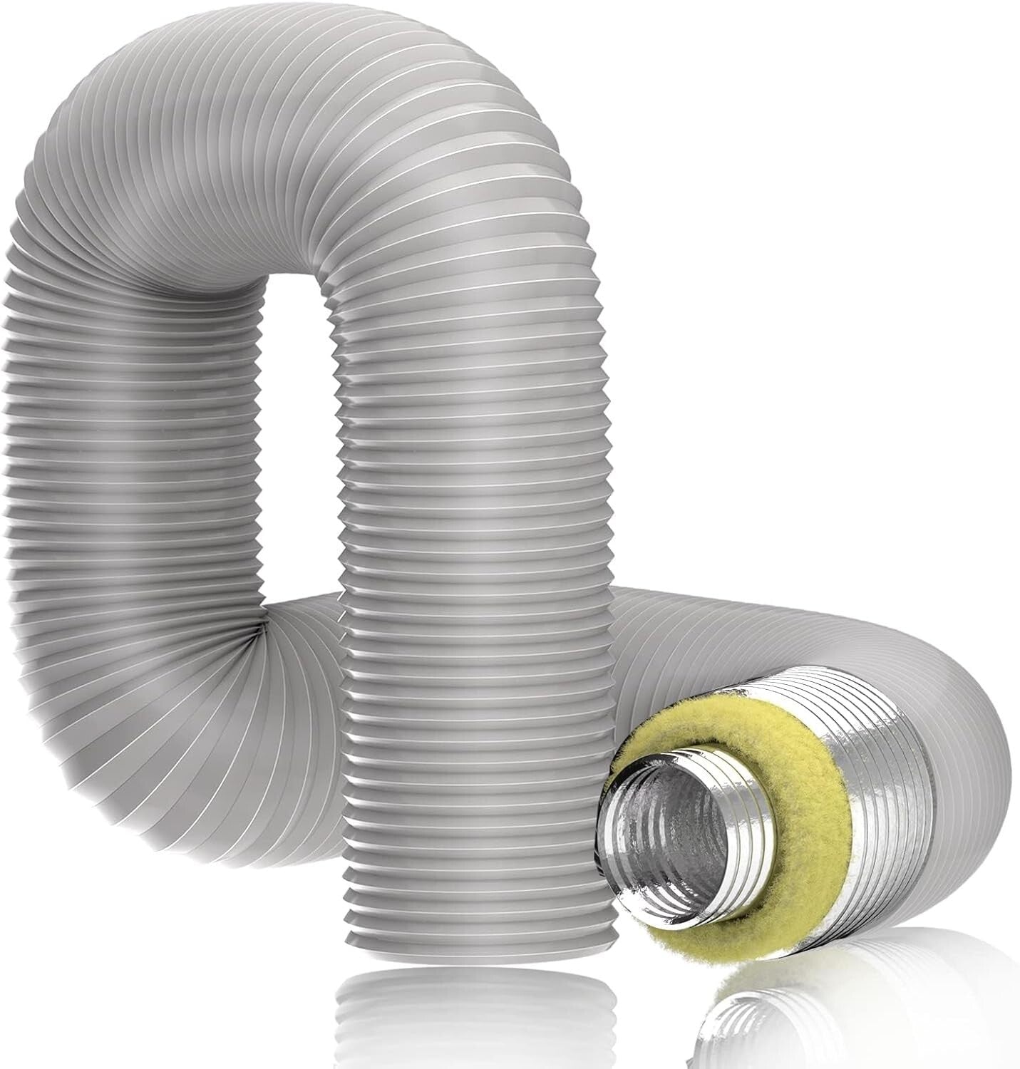 Premium 8 FT Insulated Flexible Duct 6'' - Ideal Noise Reducer for AC Systems