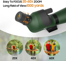 Load image into Gallery viewer, High-Definition 20-60x85 Waterproof Spotting Scope with Tripod for Outdoor Use