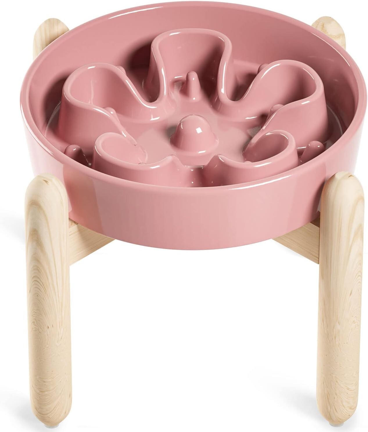 Elevated Ceramic Slow Feed Dog Bowls - Anti-Gulping Design for Healthy Eating