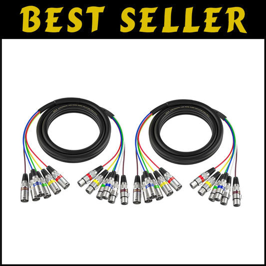 2 Pack 6 Channel Colored XLR Snake Cables for Effortless Audio Connections