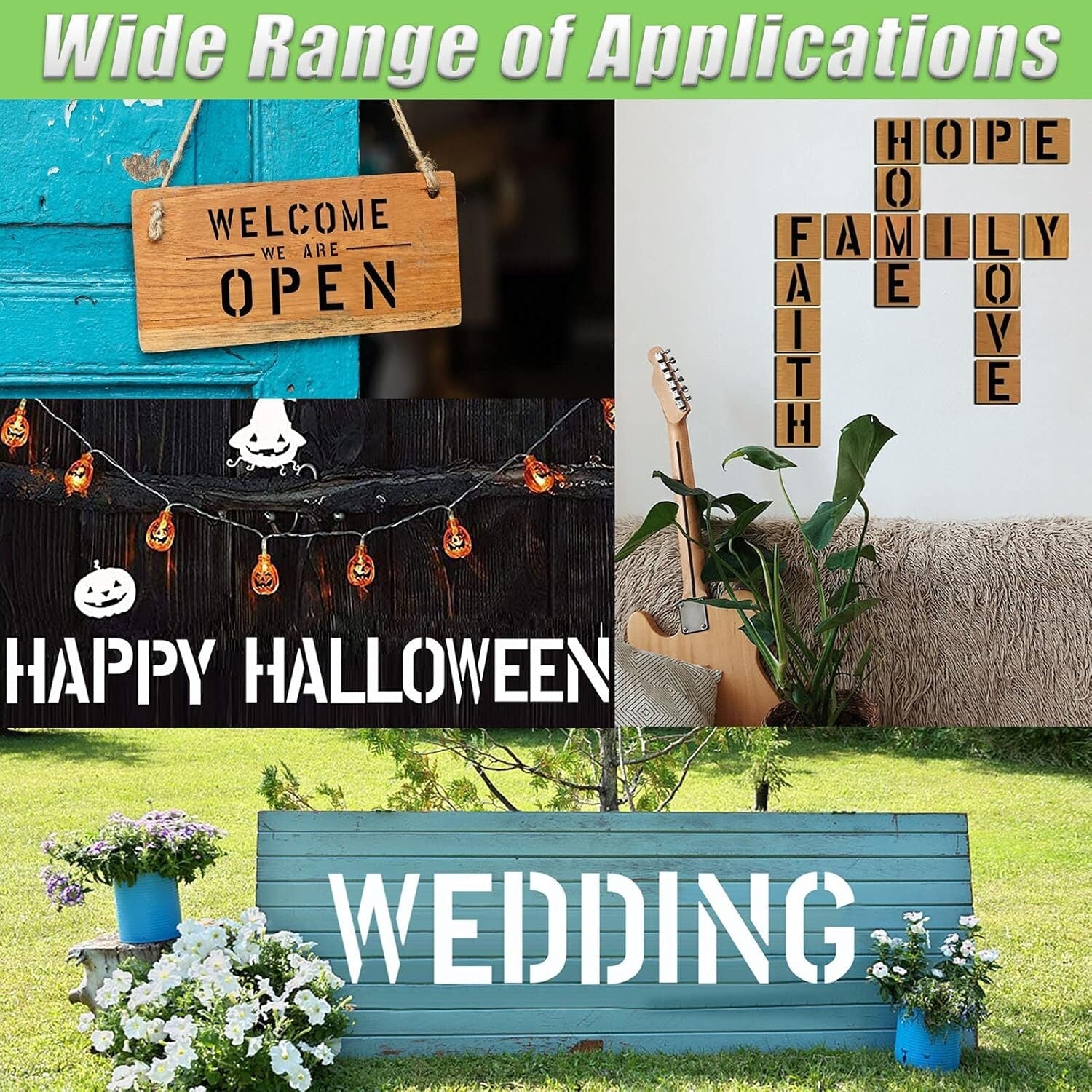 Eco-Friendly 42-Piece Stencil Kit - Letters, Numbers, and Symbols for Crafting