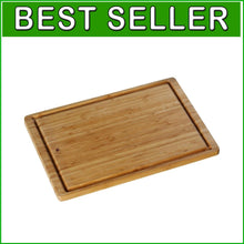 Load image into Gallery viewer, Rectangular Bamboo Cutting Board with Juice Rim - 45 x 30 cm for Kitchen Prep