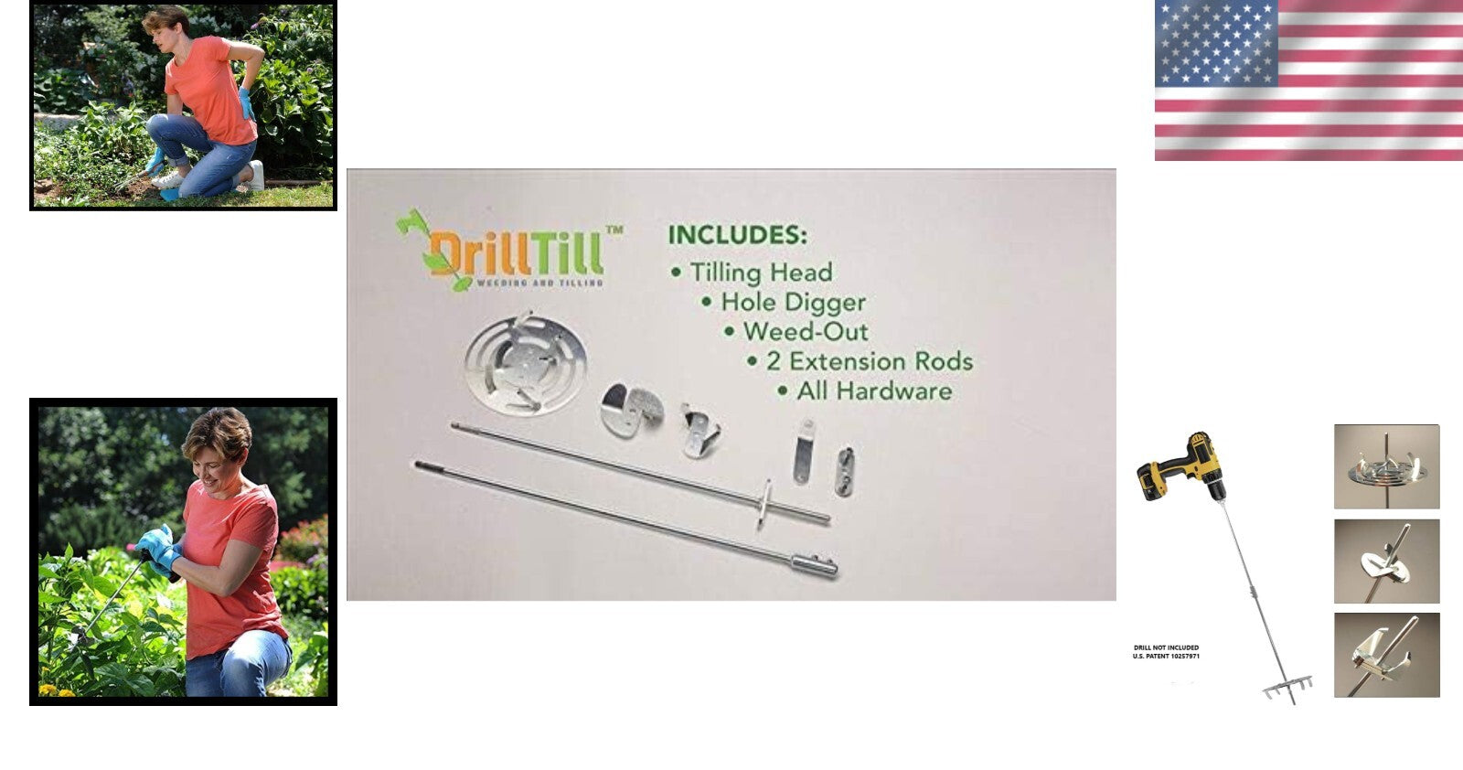 Drill Till 3-in-1 Gardening Tool Set – Ergonomic Solution for Weeding & Tilling