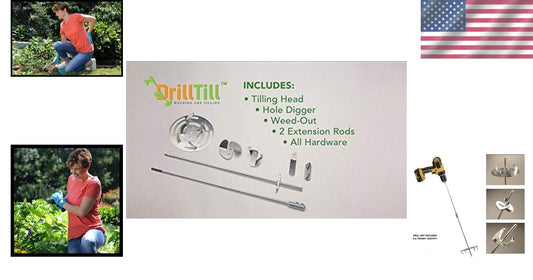 Drill Till 3-in-1 Gardening Tool Set – Ergonomic Solution for Weeding & Tilling