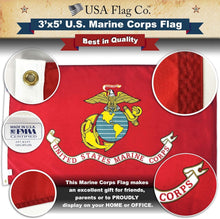 Load image into Gallery viewer, Beautiful 3x5 Marine Corps Flag with Eagle Emblem - Ideal Gift for Patriots