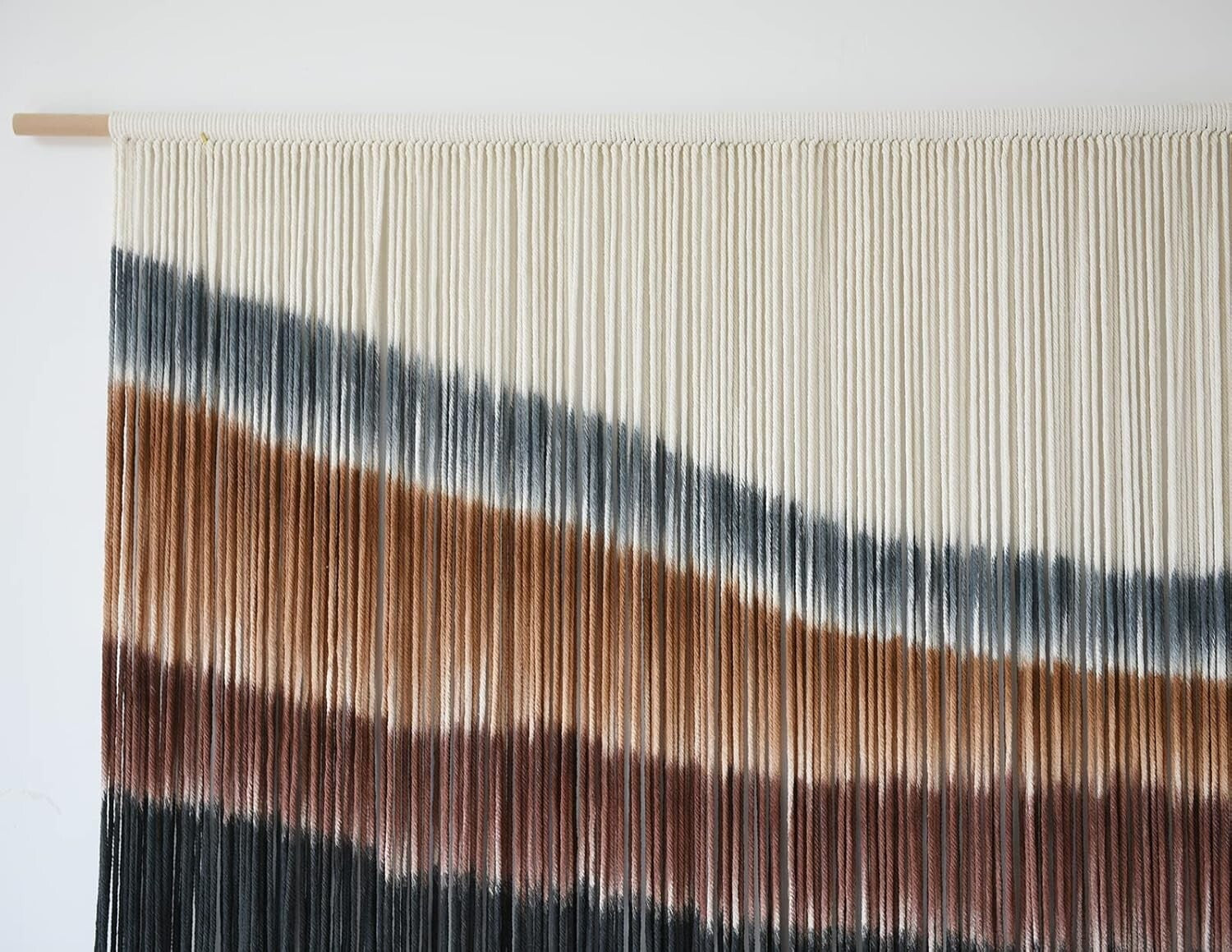 Intricate Coffee Brown Macrame Wall Hanging: Handcrafted Tie-Dye Tapestry