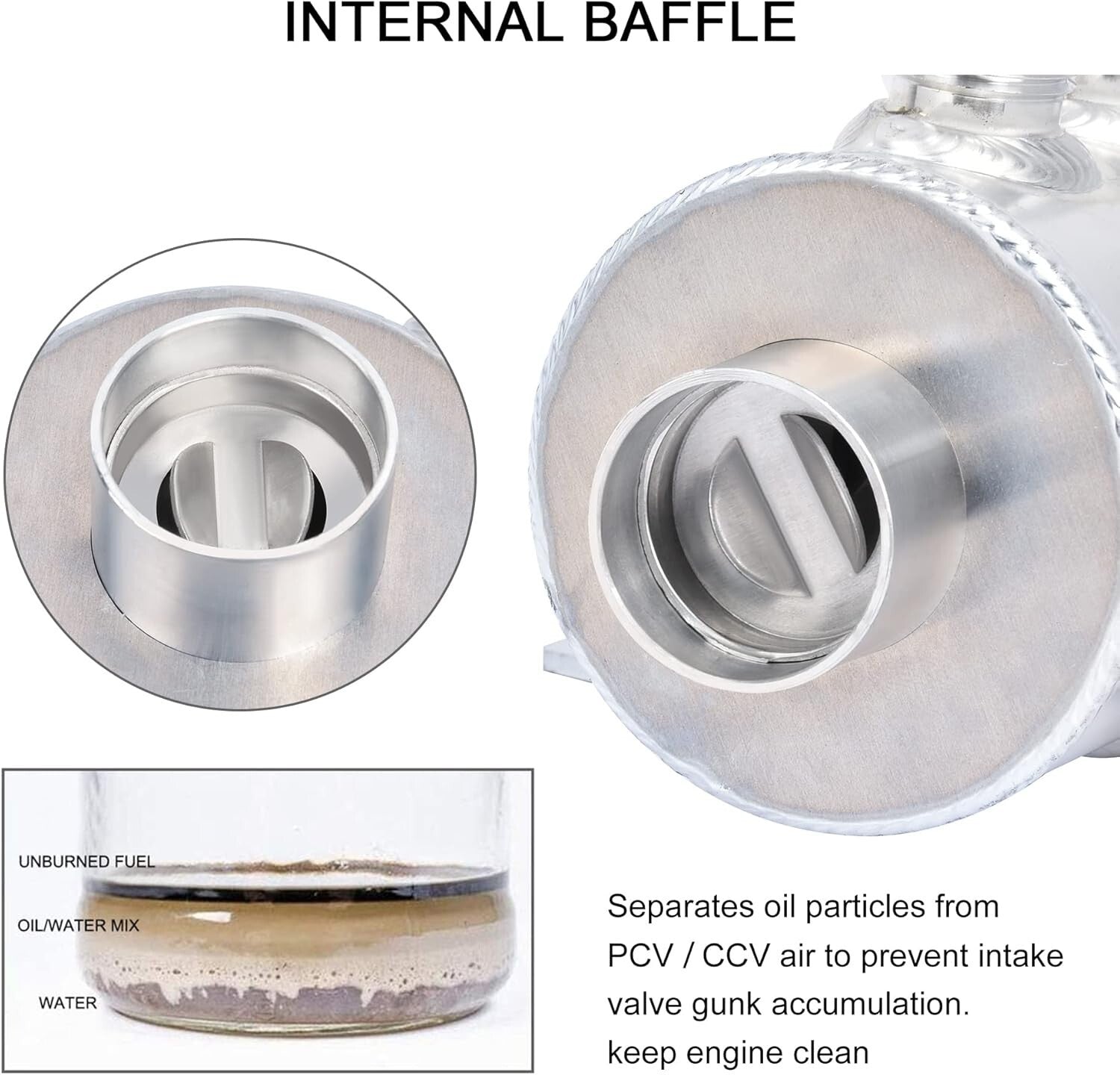 Compact 750ML Universal Oil Catch Can with Drain Valve for Performance Cars