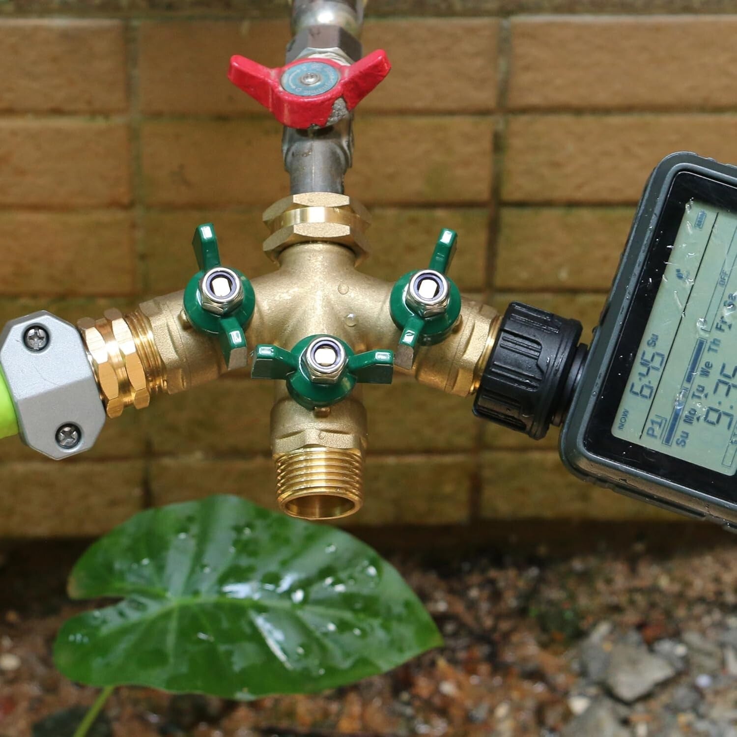 Full Flow 3-Way Garden Hose Splitter with Swivel and Anti-Corrosion Features