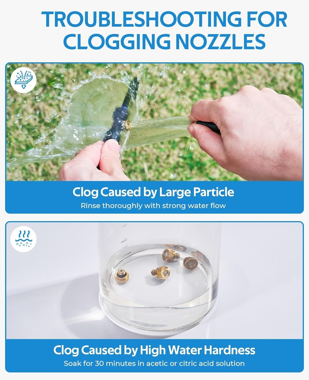 Easy-Install Misting Cooling System with 28 Brass Nozzles and 75FT Line