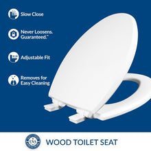 Load image into Gallery viewer, Cassel Elongated Soft Close Toilet Seat - Premium Wood with Easy Clean Hinges