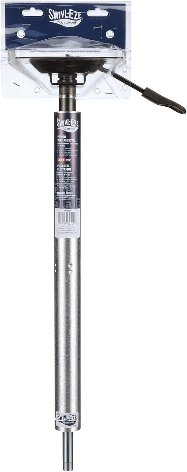 Brushed Aluminum Boat Pedestal Seat Mount - Adjustable 24-30 Inches, Lightweight