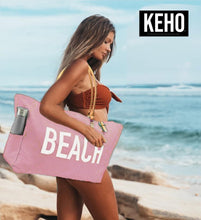 Load image into Gallery viewer, Stylish Waterproof Beach Bag with Pockets - Eco-Friendly Vegan Leather