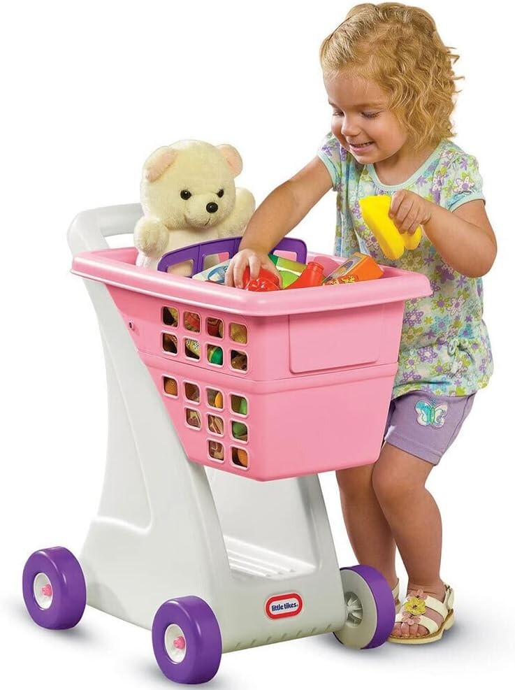 Sturdy Toddler Shopping Cart - Stylish Pink, Ideal for Fun Grocery Adventures
