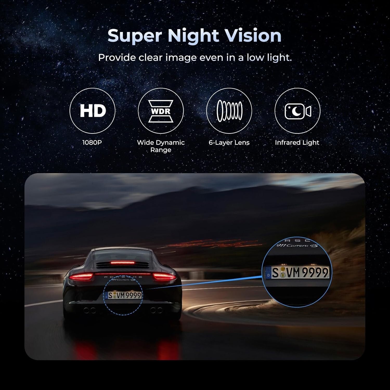12'' 4-Channel Mirror Dash Cam with 360° View, GPS & Night Vision - 128GB Card