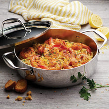 Load image into Gallery viewer, Versatile 3-Quart Stainless Steel Braiser with Lid - Oven-Safe &amp; Dishwasher-Safe
