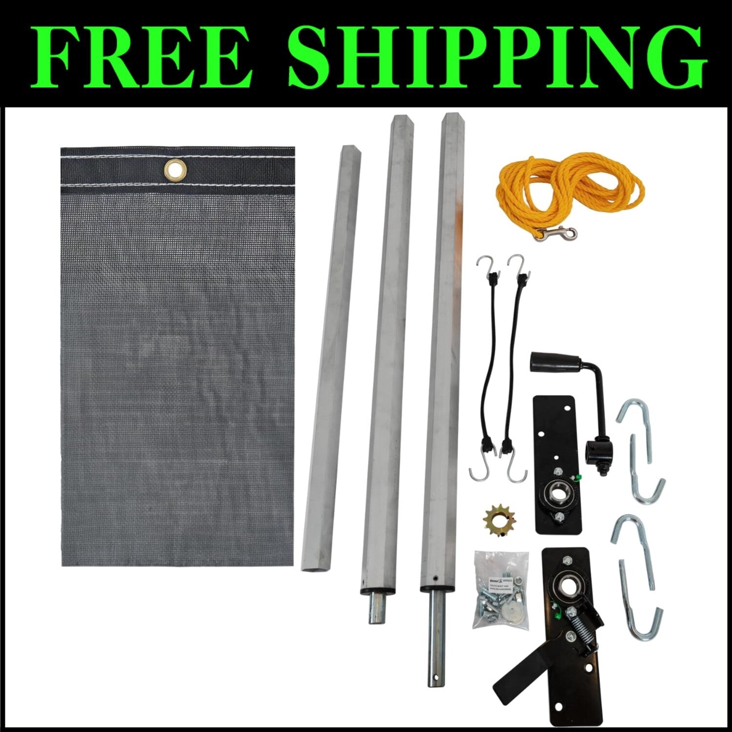 Tough 5 FT x 12 FT Aluminum Mesh Tarp for Secure Dump Trailer Load Coverage