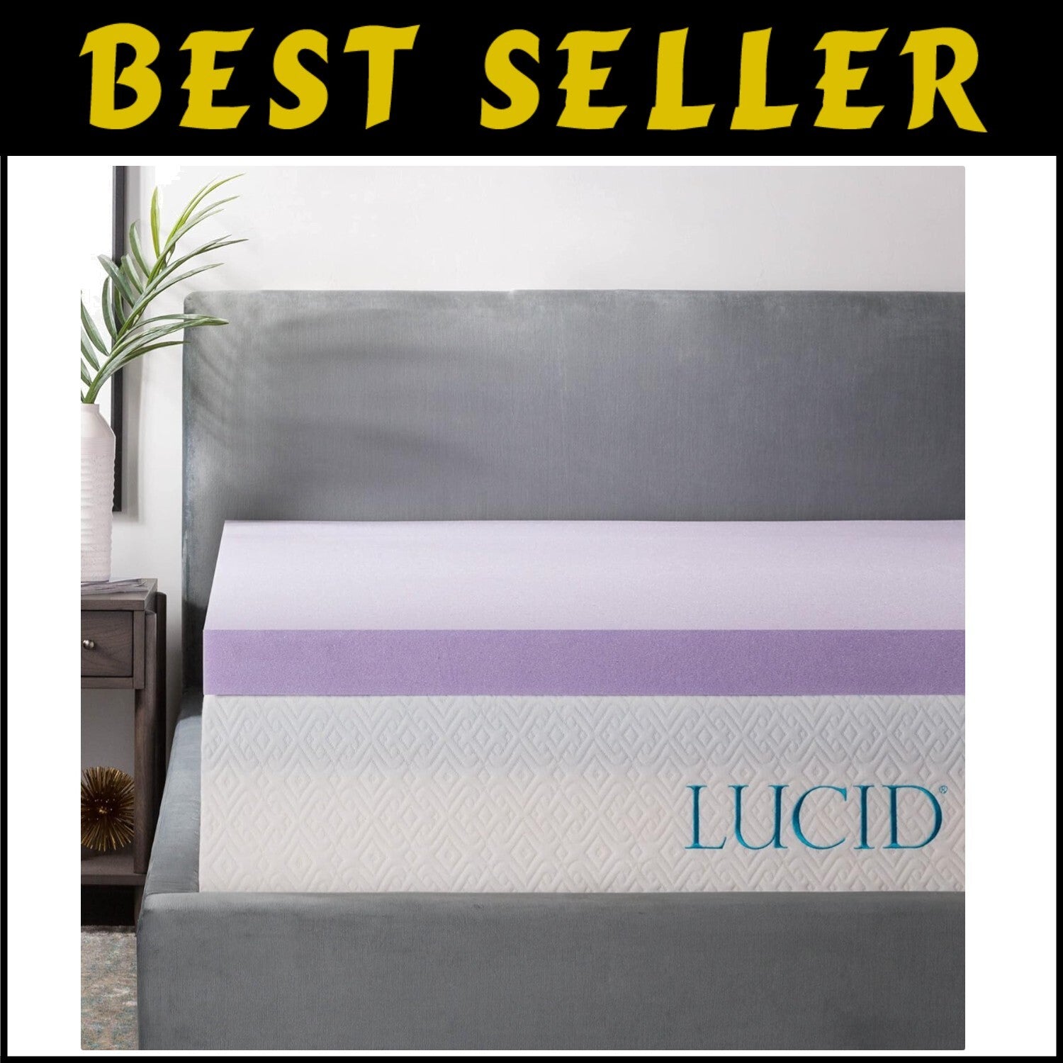 Enhanced Sleep with Twin XL 3-Inch Lavender Infused Memory Foam Mattress Topper