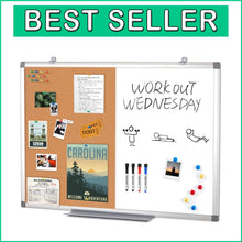 Load image into Gallery viewer, Versatile 36x24 Inch Magnetic Cork Board with Accessories for School &amp; Office
