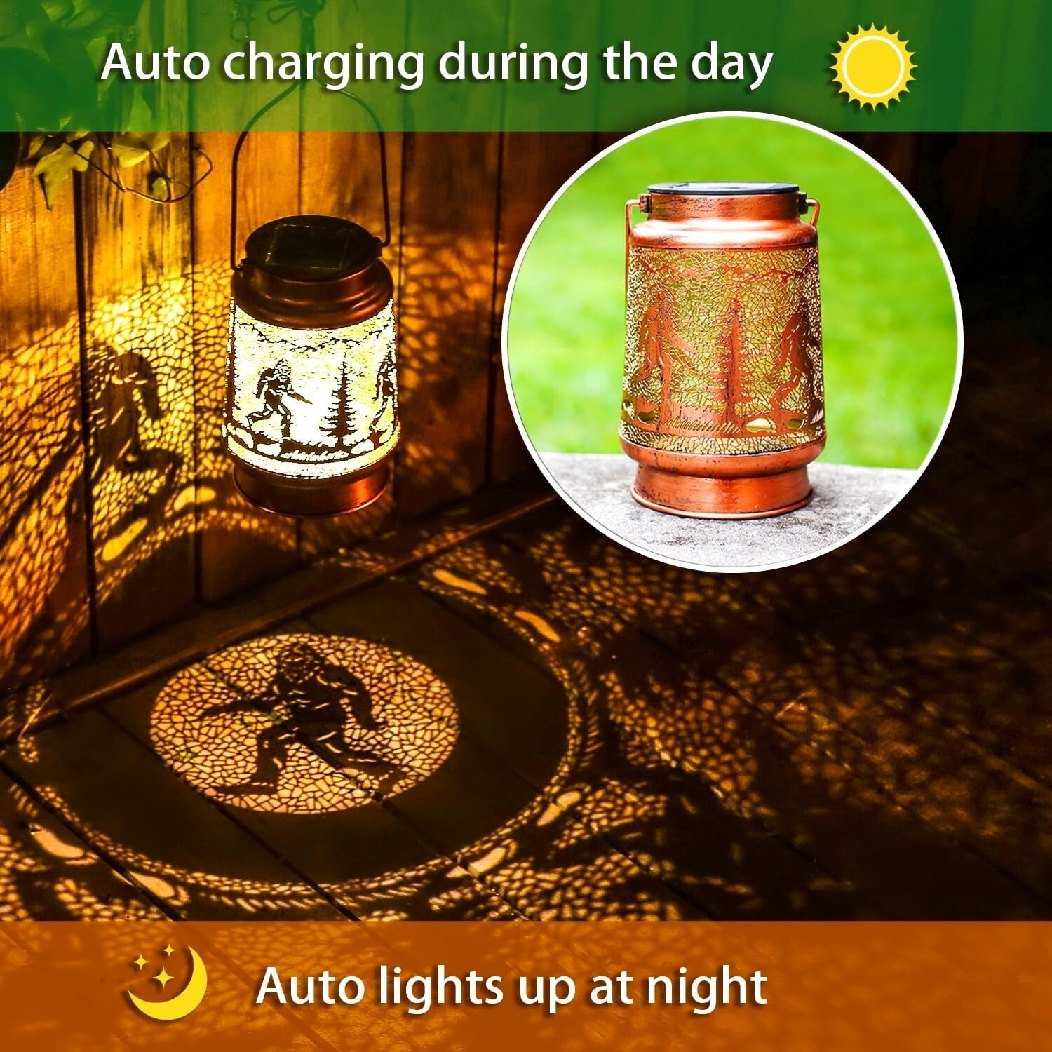 Artistic Bigfoot Solar Lanterns - Unique Hanging Decor for Garden & Backyard