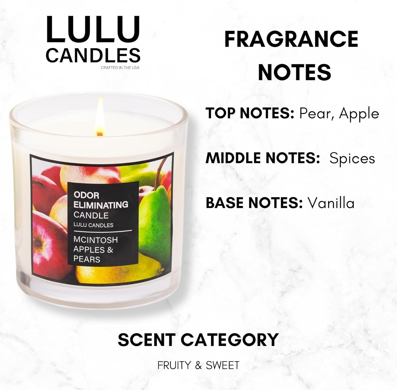 Eco-Friendly 9 Oz. Jar Candles - McIntosh Apples & Pears Odor Eliminator Duo