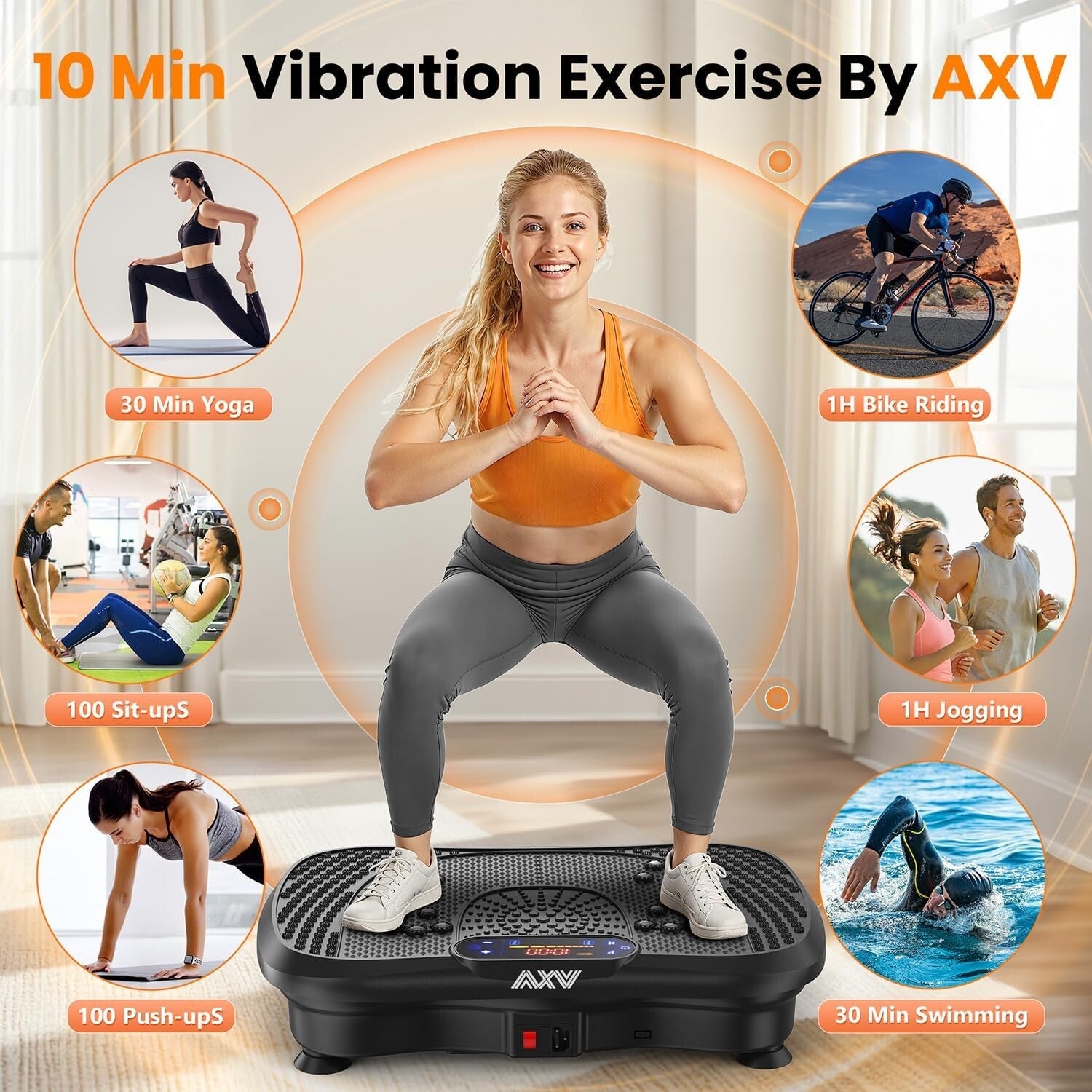All-in-One Vibration Plate with Bluetooth and Resistance Bands – 330 lbs Limit