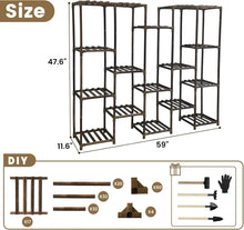 Load image into Gallery viewer, Large Capacity Plant Stand - 19 Tiers of Durable Eucalyptus Wood for All Spaces
