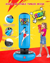 Load image into Gallery viewer, Kids 66-Inch Inflatable Punching Bag Set with Gloves - Fun Gift for Martial Arts