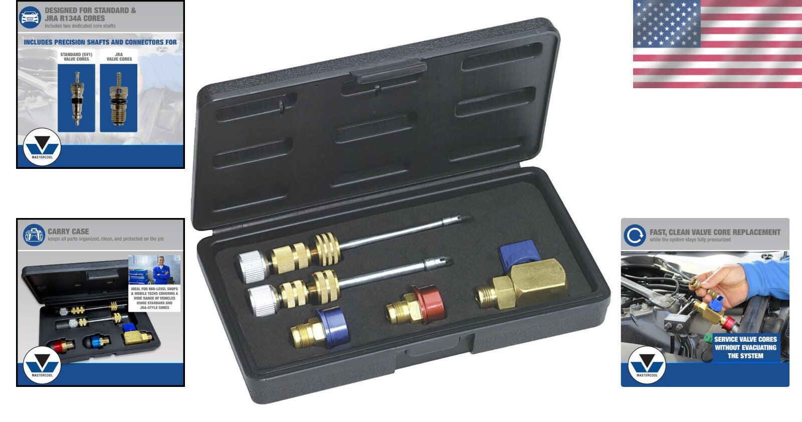 Efficient Valve Core Replacement Kit for R134a with Stainless Steel Tools