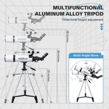 Load image into Gallery viewer, Complete Astronomy Package: 80mm Refracting Telescope with Tripod, Remote &amp; Case