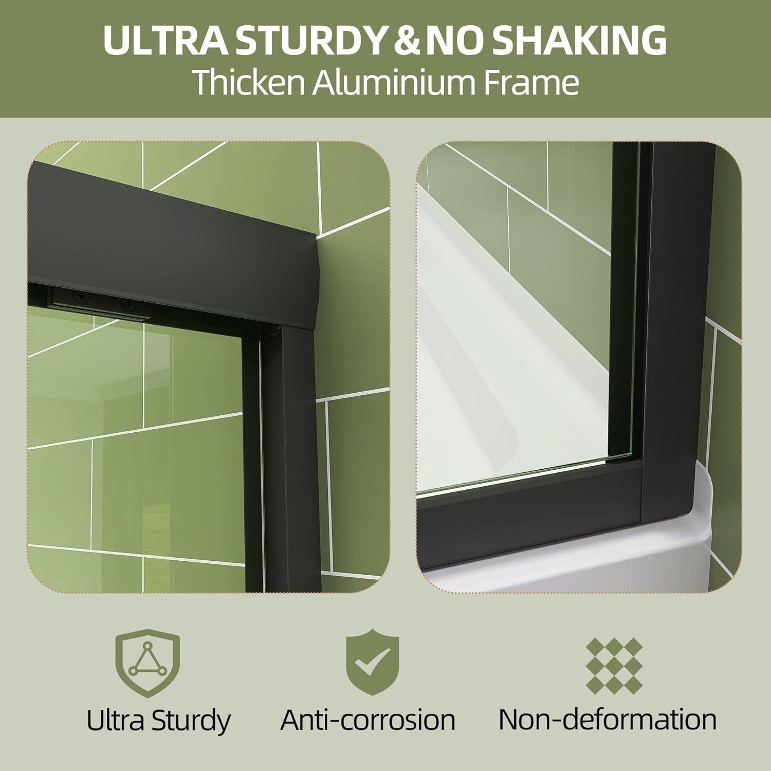 Versatile Reversible 60 in. Tub Shower Door - Anti-Crash Design in Matte Black